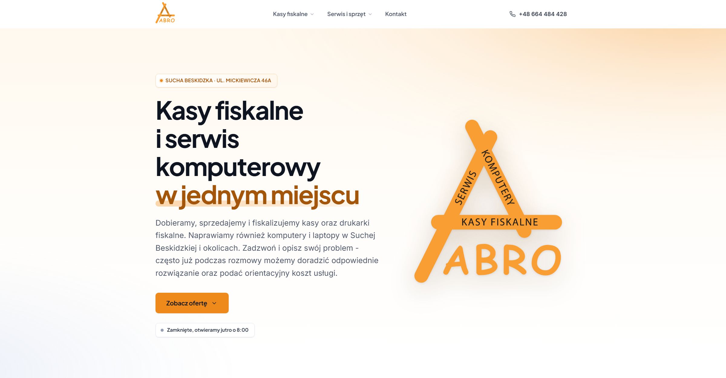 Zrzut ekranu strony abrokasy.pl